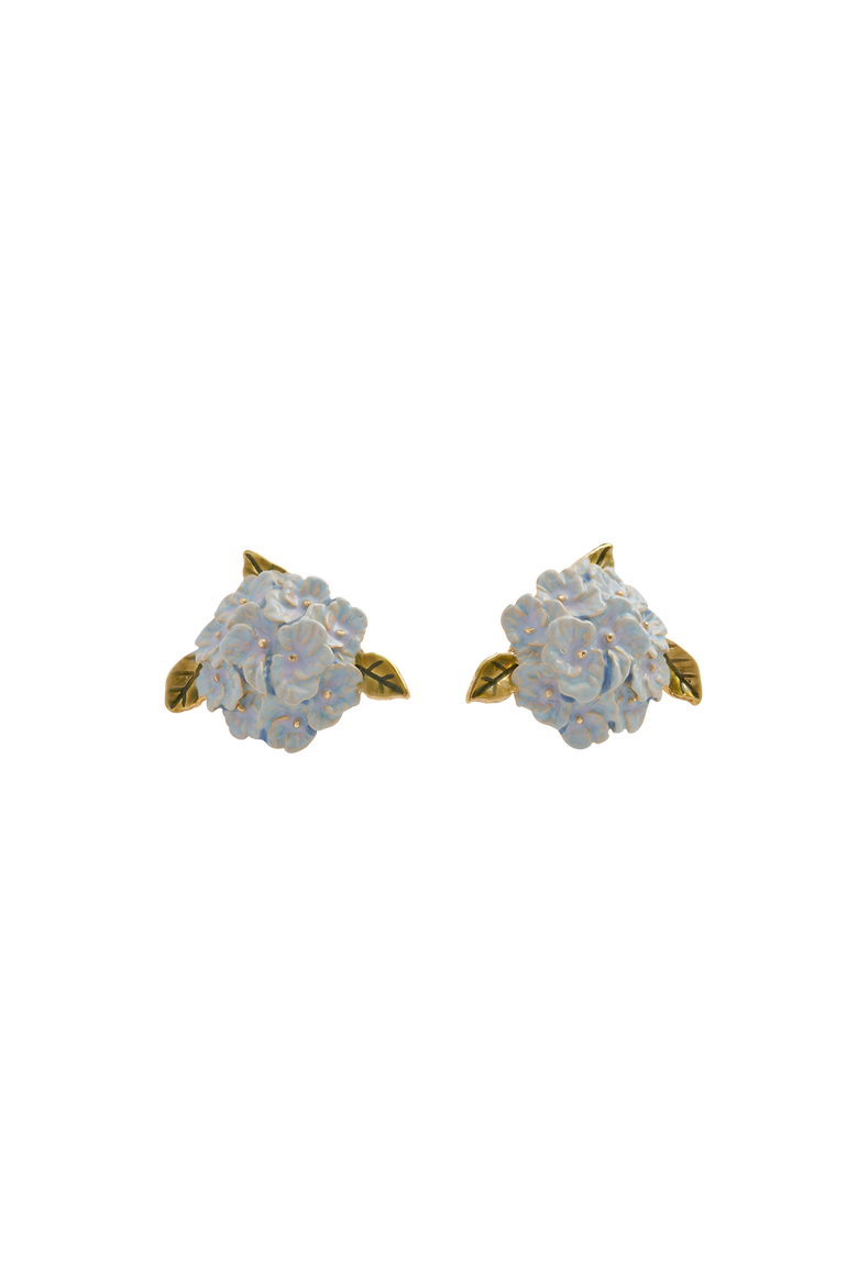 Enamel Hydrangea Earrings, Main, color, Multi & Gold