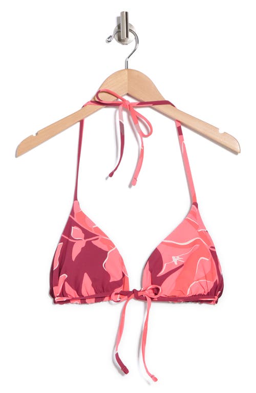 Maaji Red Foliage Balmy Reversible Triangle Bikini Top In Red