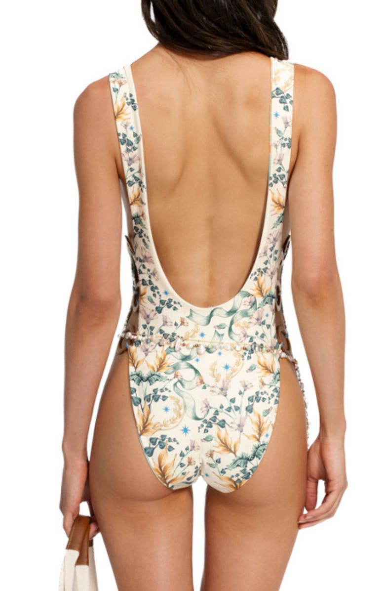 Agua Bendita Yara Solstice Reversible One-Piece Swimsuit, Alternate, color, White