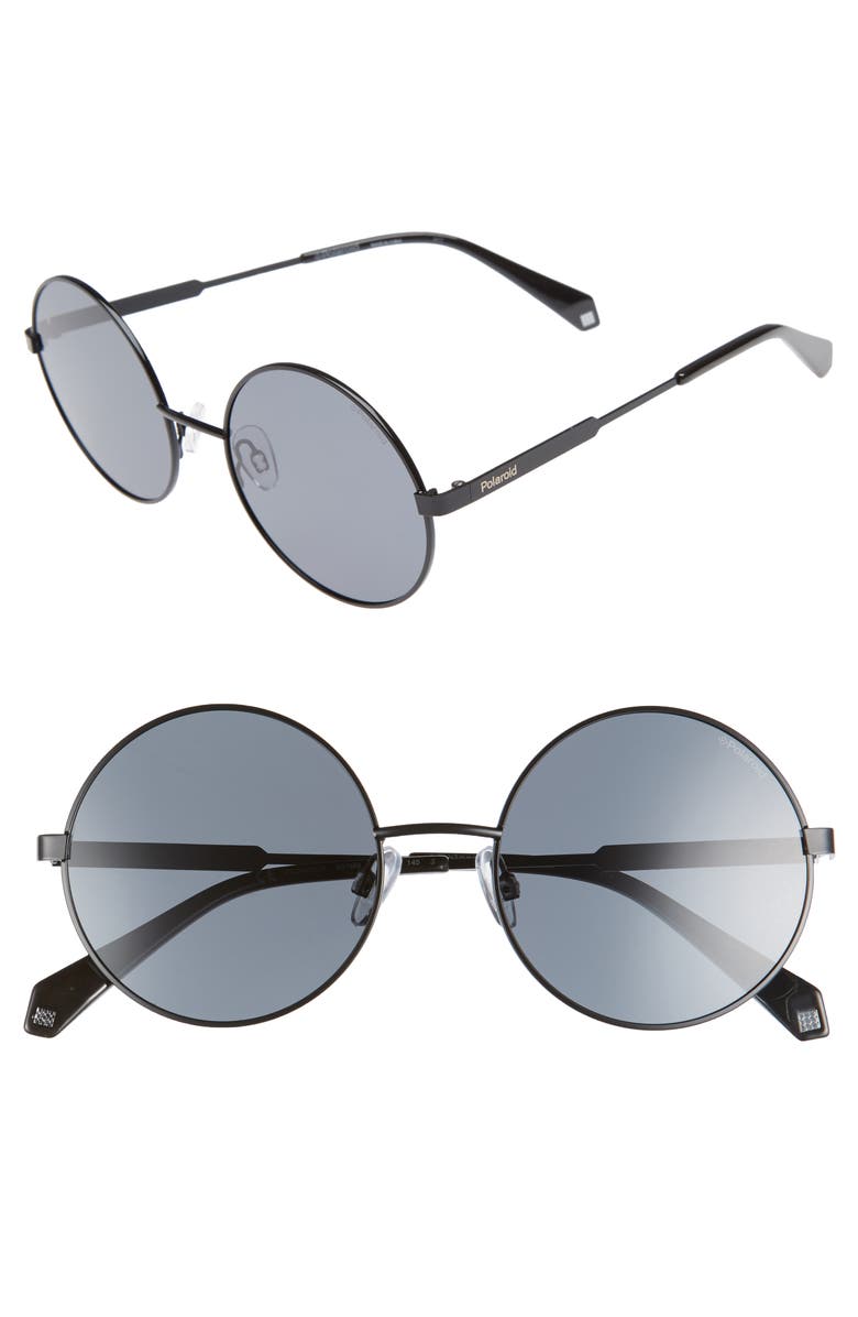 Polaroid 55mm Polarized Round Sunglasses, Main, color, 