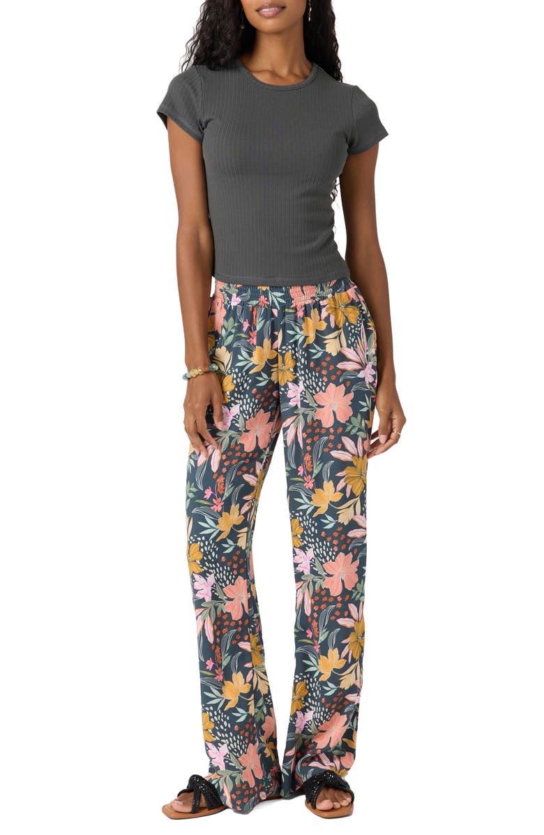 O'Neill Jonie Mila Floral Wide Leg Pants, Alternate, color, Slate