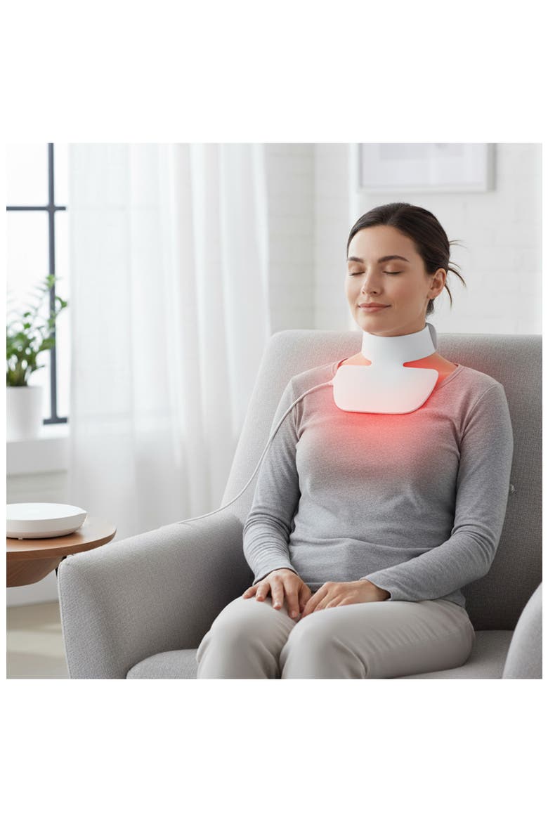 LED Light Therapy Neckplate, Alternate, color, WHITE