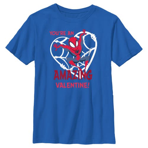 Marvel Kids' Boy's  Spider-man Amazing Valentine Graphic T-shirt In Blue