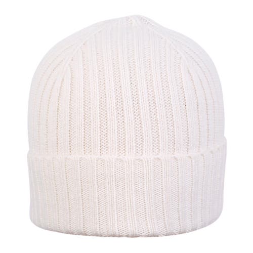 Wigens Unisex Cashmere Rib Knitted Beanie In Cream