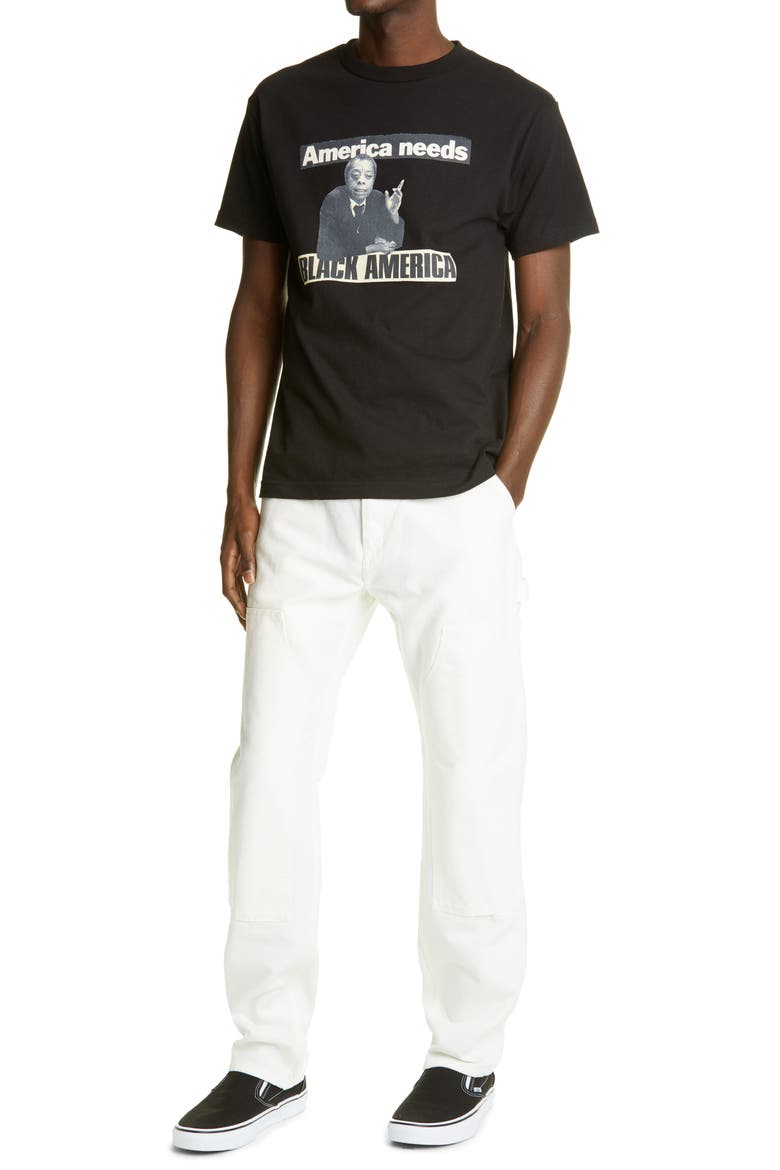 Black America Cotton Graphic Tee (Nordstrom Exclusive), Alternate, color, BLACK