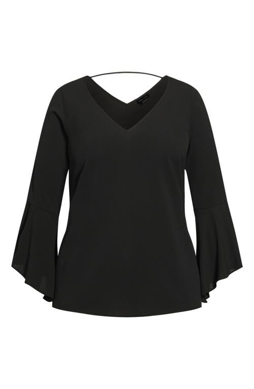City Chic Bell Sleeve Top In Black