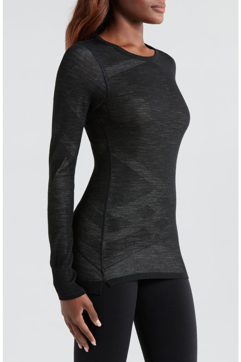 Intraknit Thermal Merino Base Layer, Alternate, color, BLACK-WHITE