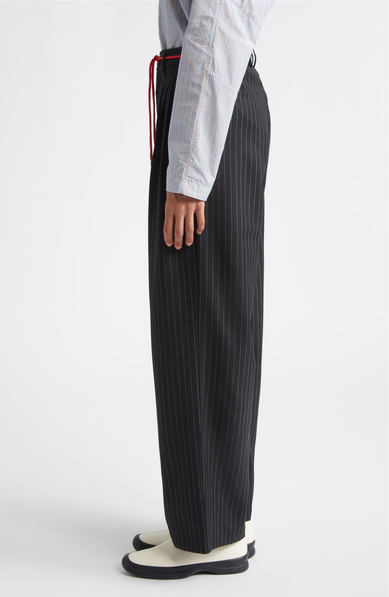 KÚR Shoelace Pinstripe Pleated Straight Leg Pants, Alternate, color,