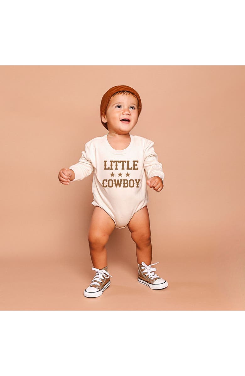 Sweet Wink Little Cowboy Long Sleeve Romper, Alternate, color, Natural