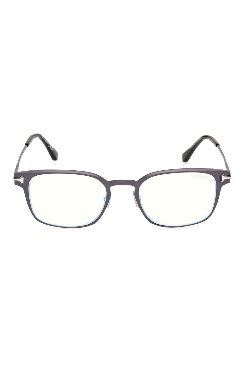 52mm Square Blue Light Blocking Glasses, Main, color, METEOR SILK GREY PALLADIUM T