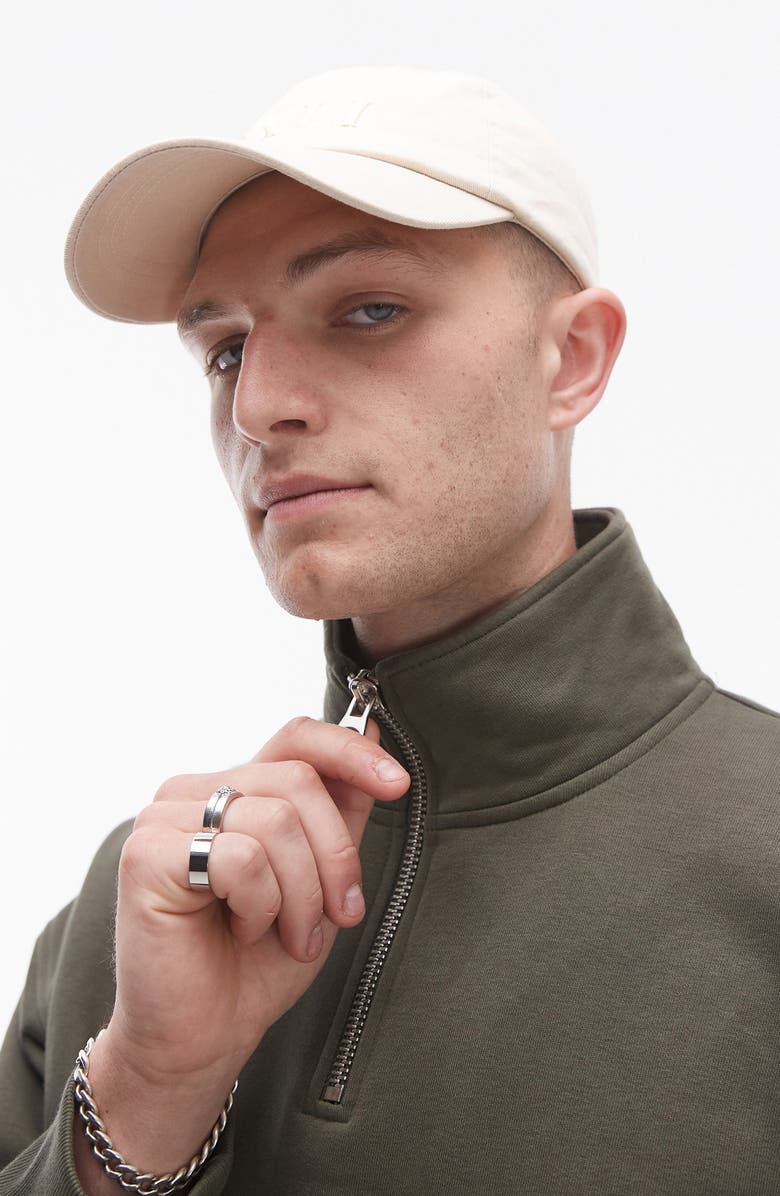 Topman Oversize Quarter Zip Sweatshirt, Alternate, color, 