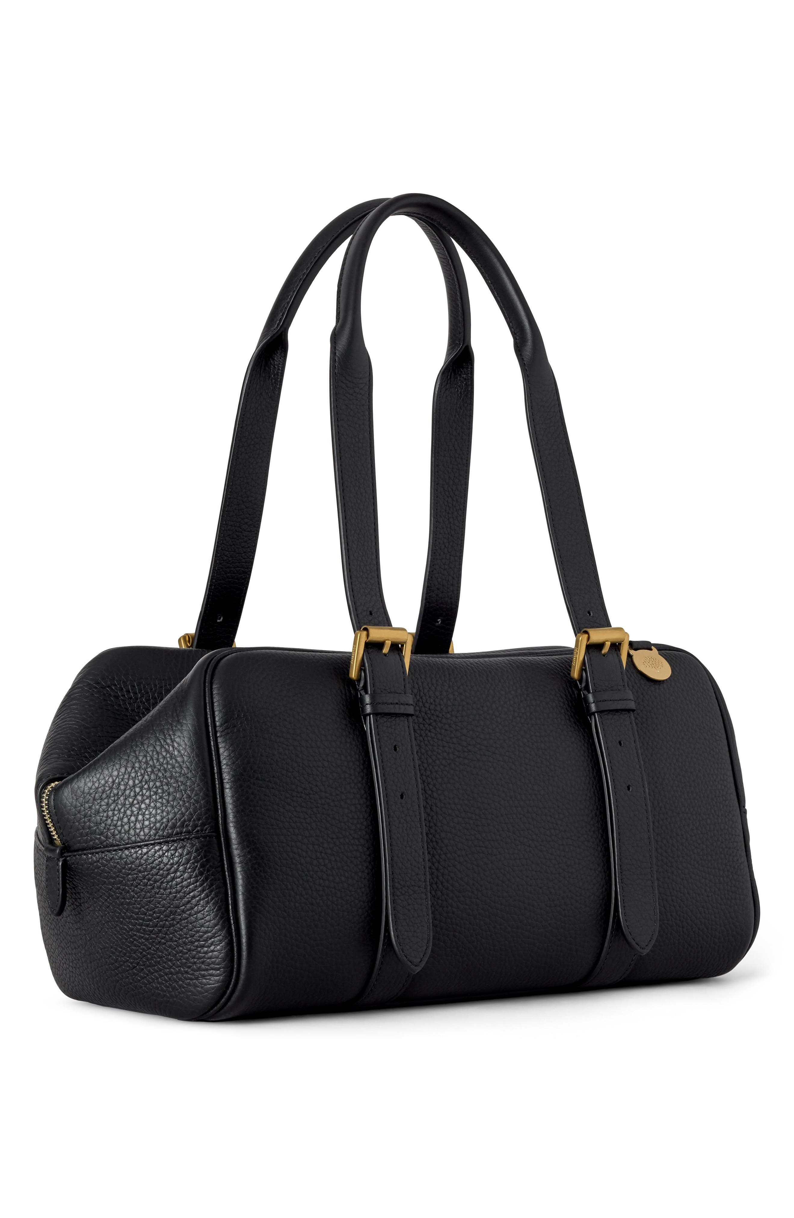 Mulberry Boston Heavy Grain Top Handle Bag, Alternate, color, Black