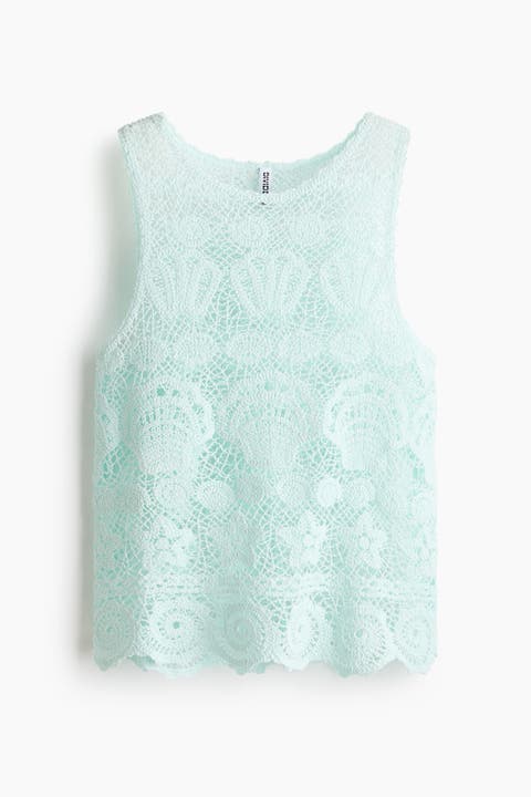 Motif-detail Crochet-look Top