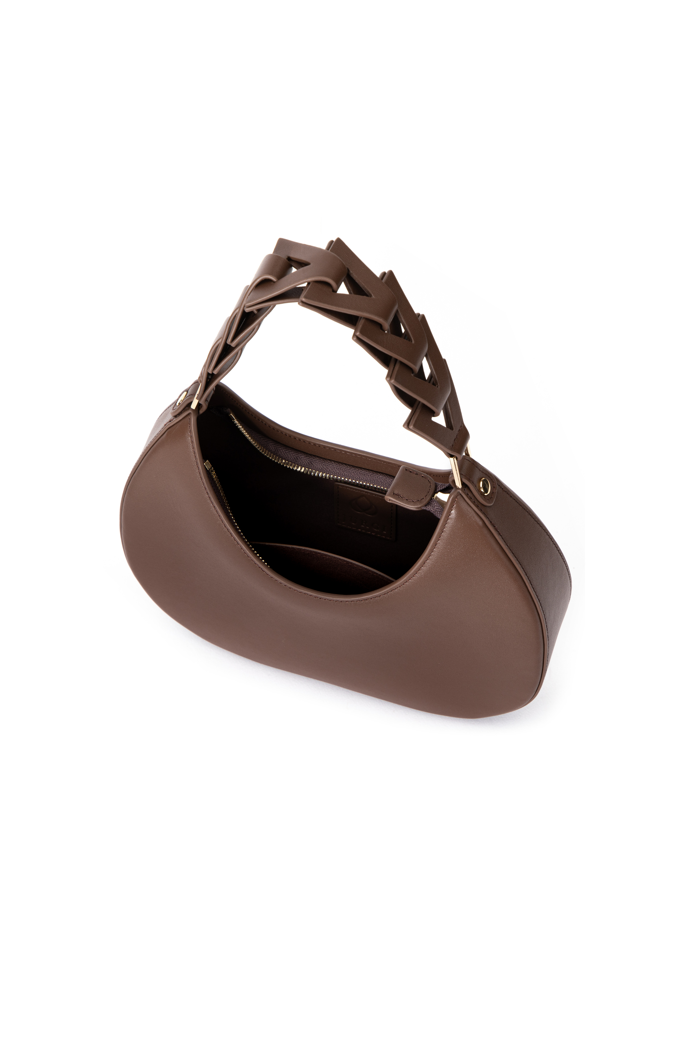 D Letter Shoulder Bag in Smooth Leather, Alternate, color, Brown