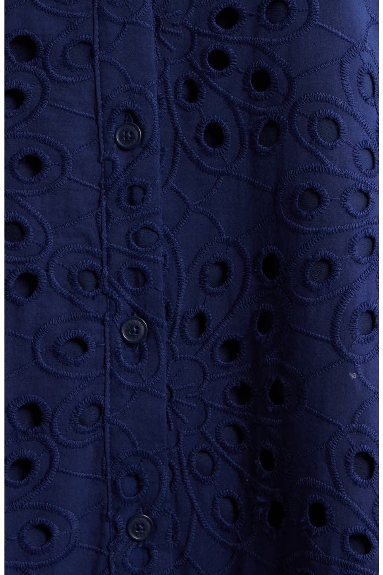 Eyelet Embroidered Tiered Cotton Dress, Alternate, color, DISTANT MOUNTAIN