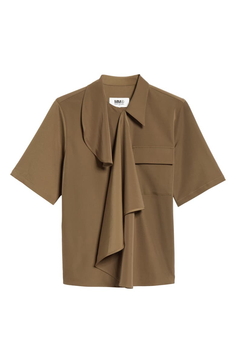 MM6 Maison Margiela Drape Front Stretch Twill Shirt, Alternate, color,