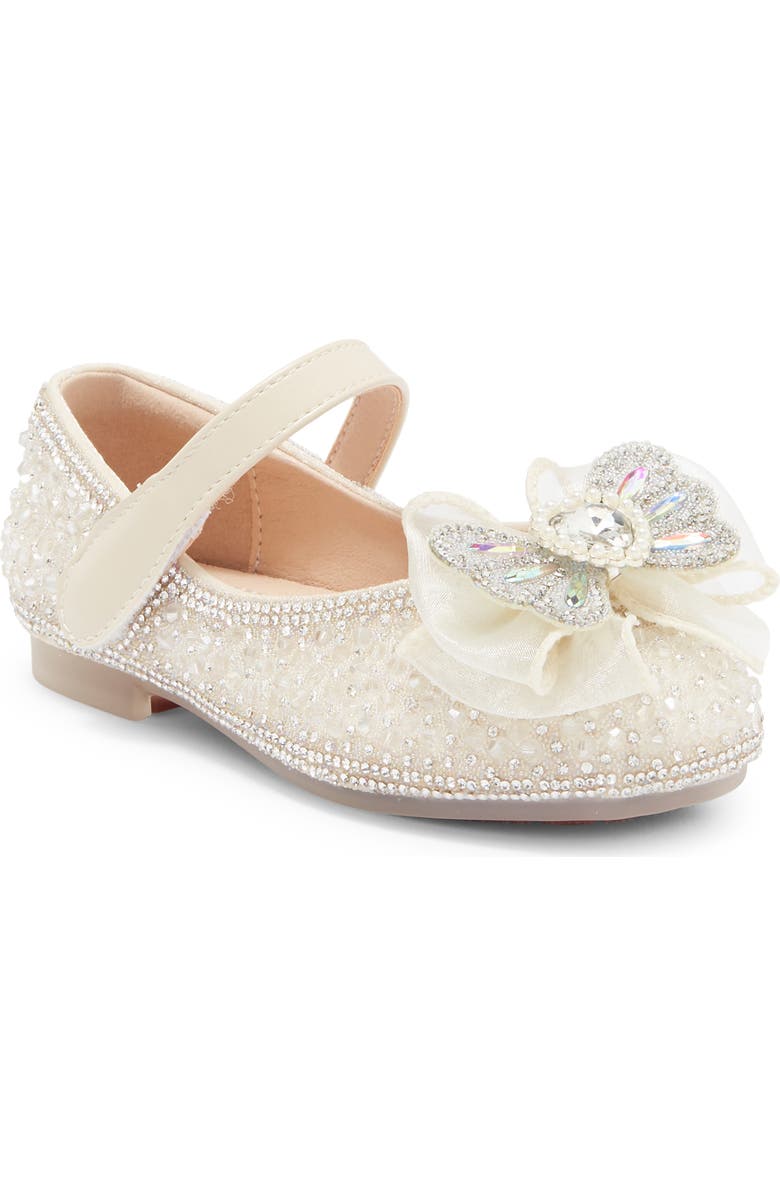 Doe A Dear Kids' Imitation Pearl & Rhinestone Embellished Flat, Main, color,
