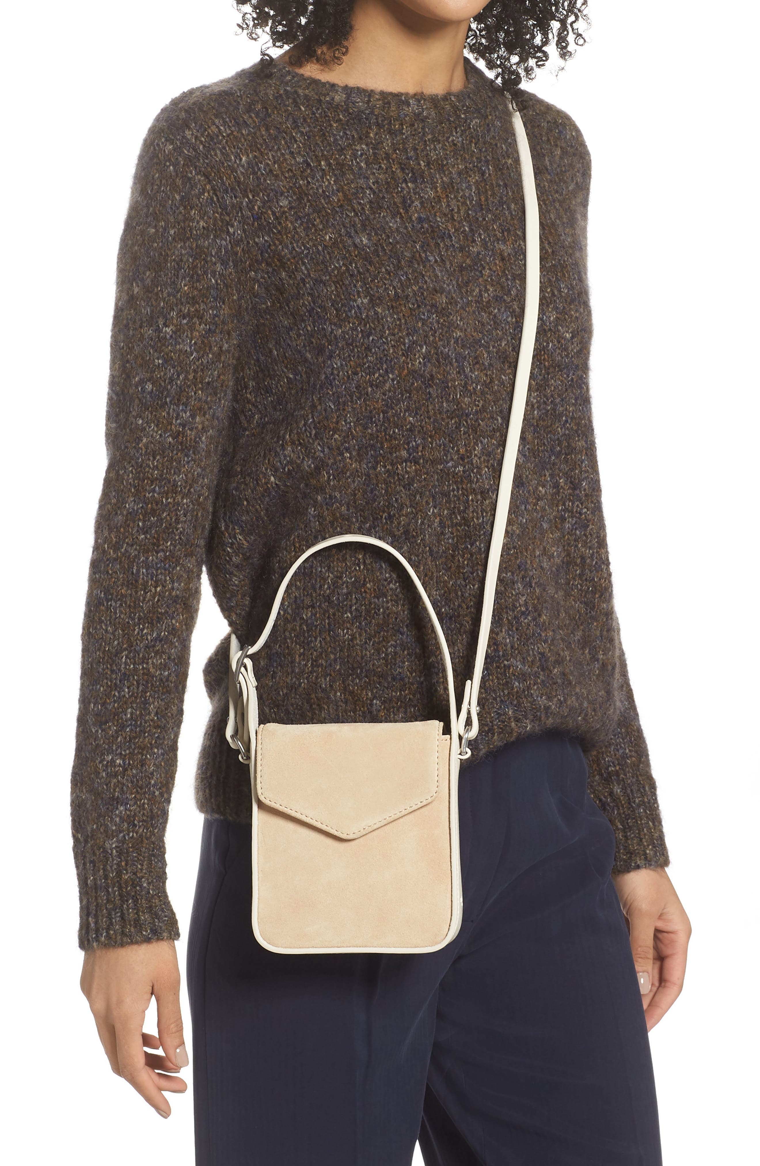 rag & bone Journee Suede Crossbody Bag, Alternate, color, 