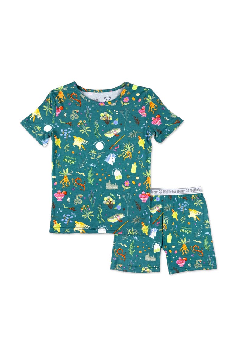 Mandrakes Potions & Herbs Kids 2-Piece Short Sleeve & Shorts Pajama Set, Main, color, Mandrakes Potions & Herbs