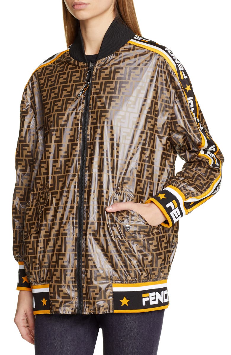 Fendi x FILA Mania Logo Reversible Bomber Jacket, Alternate, color, 