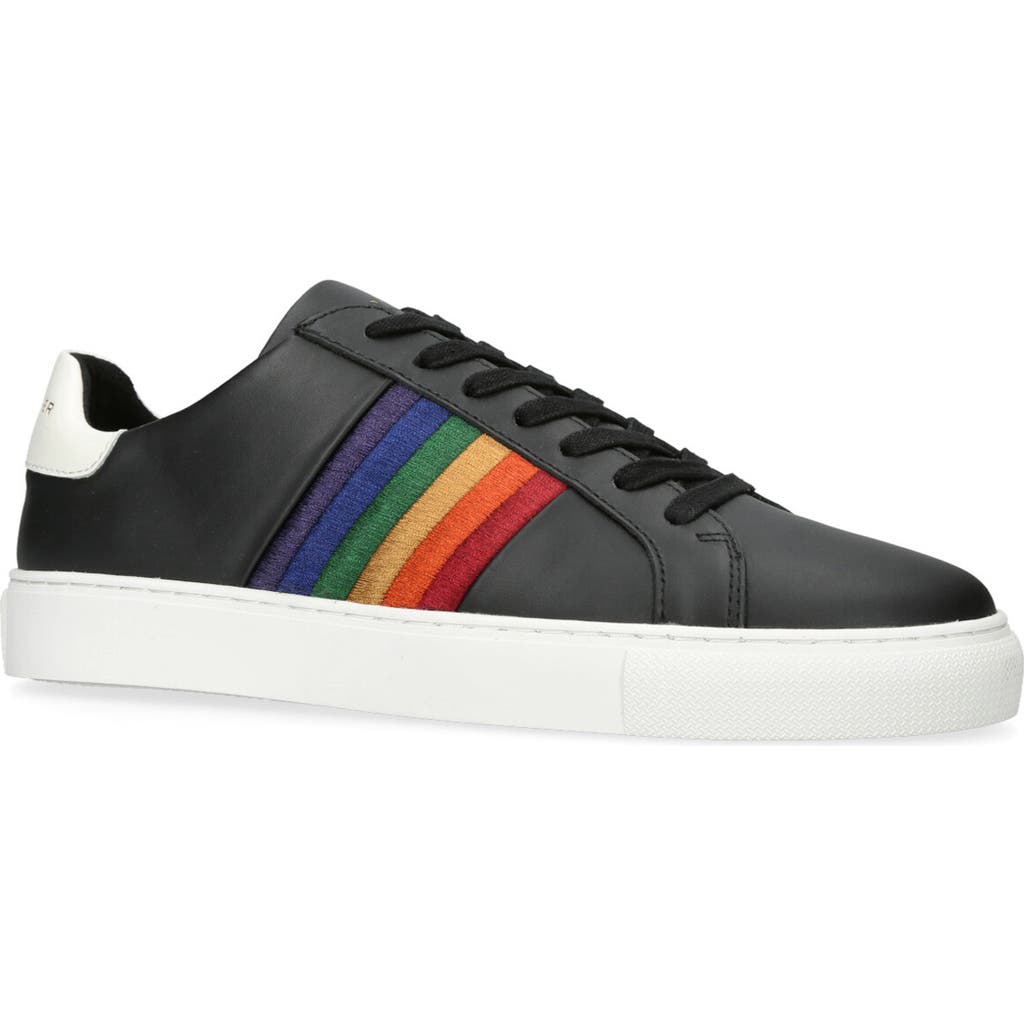 Kurt Geiger Lennon Embroidered Sneaker In Charcoal