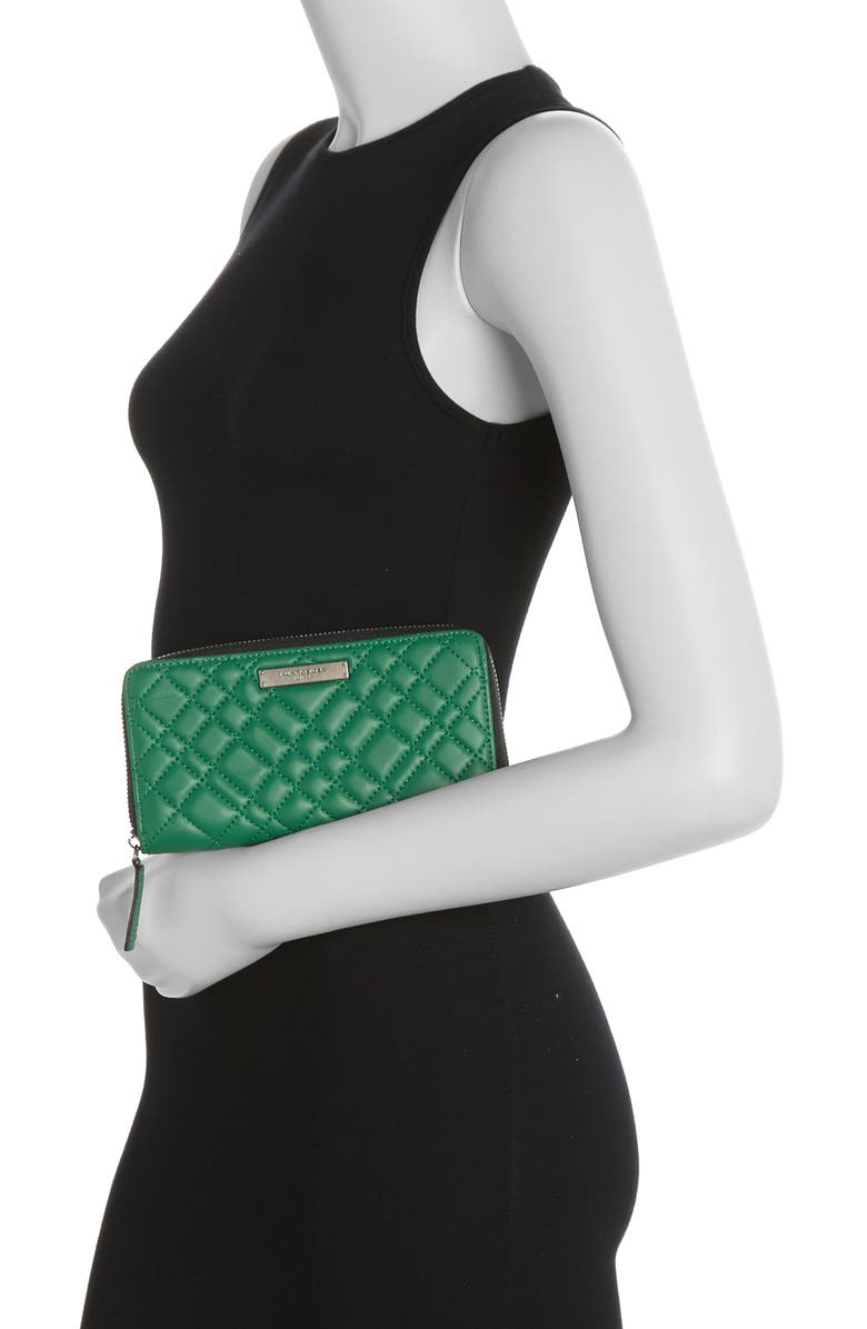 Kurt Geiger London Quilted Leather Zip-Around Wallet, Alternate, color,