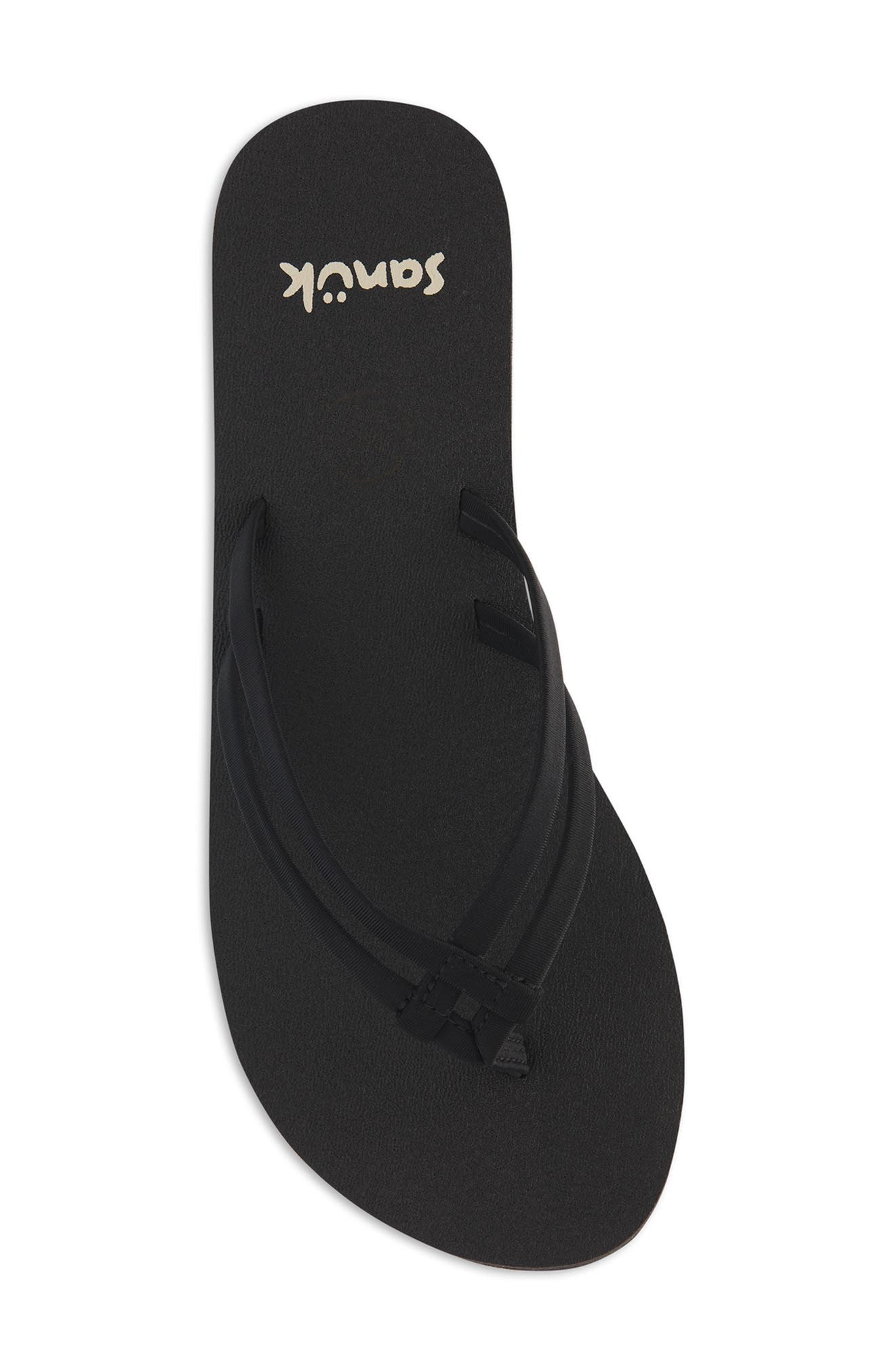 Sanuk Mandy Yoga Mat Flip Flop, Alternate, color, Black