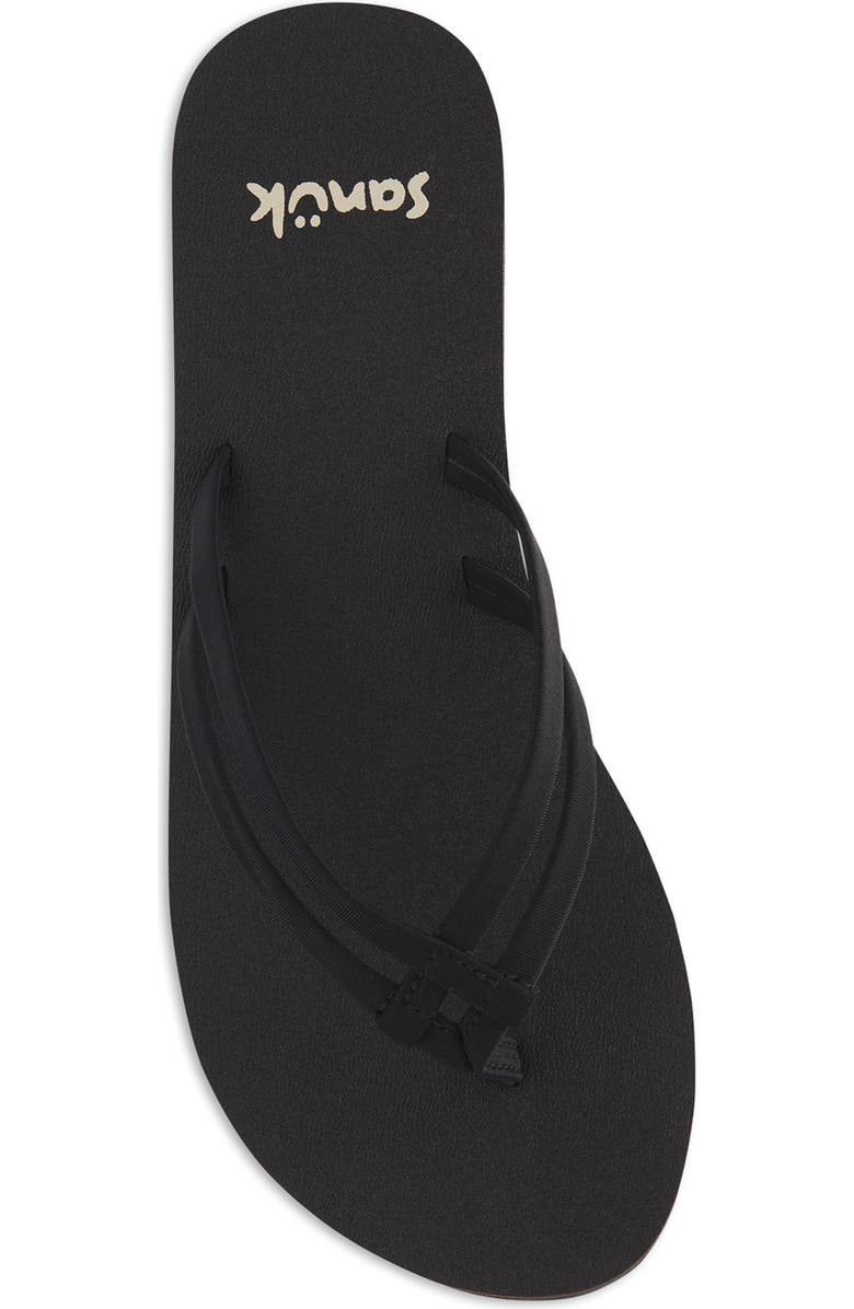 Sanuk Mandy Yoga Mat Flip Flop, Alternate, color, Black