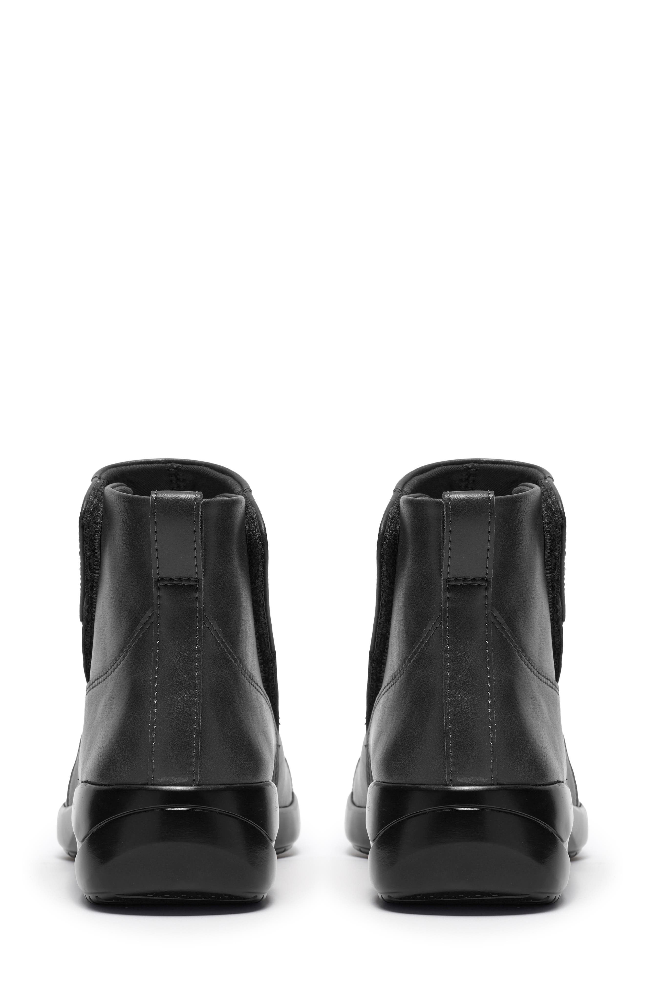 Kaetlyn Flow Leather Wedge Bootie, Alternate, color, DARK GREY LEA