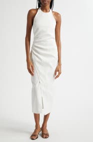 A.L.C. Sylvie Halter Neck Linen Blend Dress