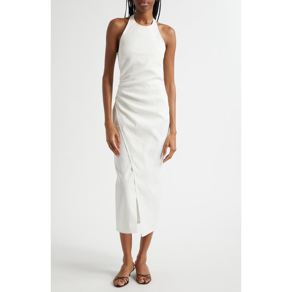 A.l.c . Sylvie Halter Neck Linen Blend Dress In White