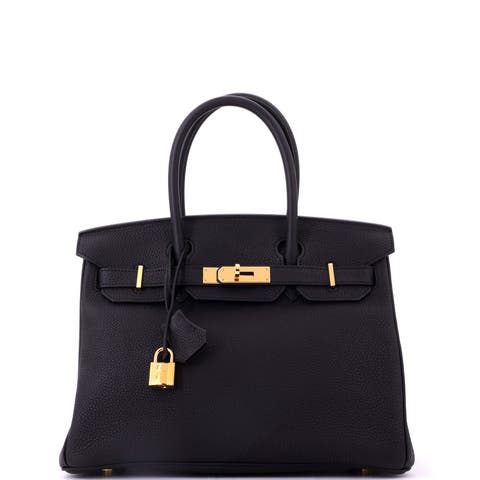 Birkin Handbag Black Togo with Gold Hardware 30