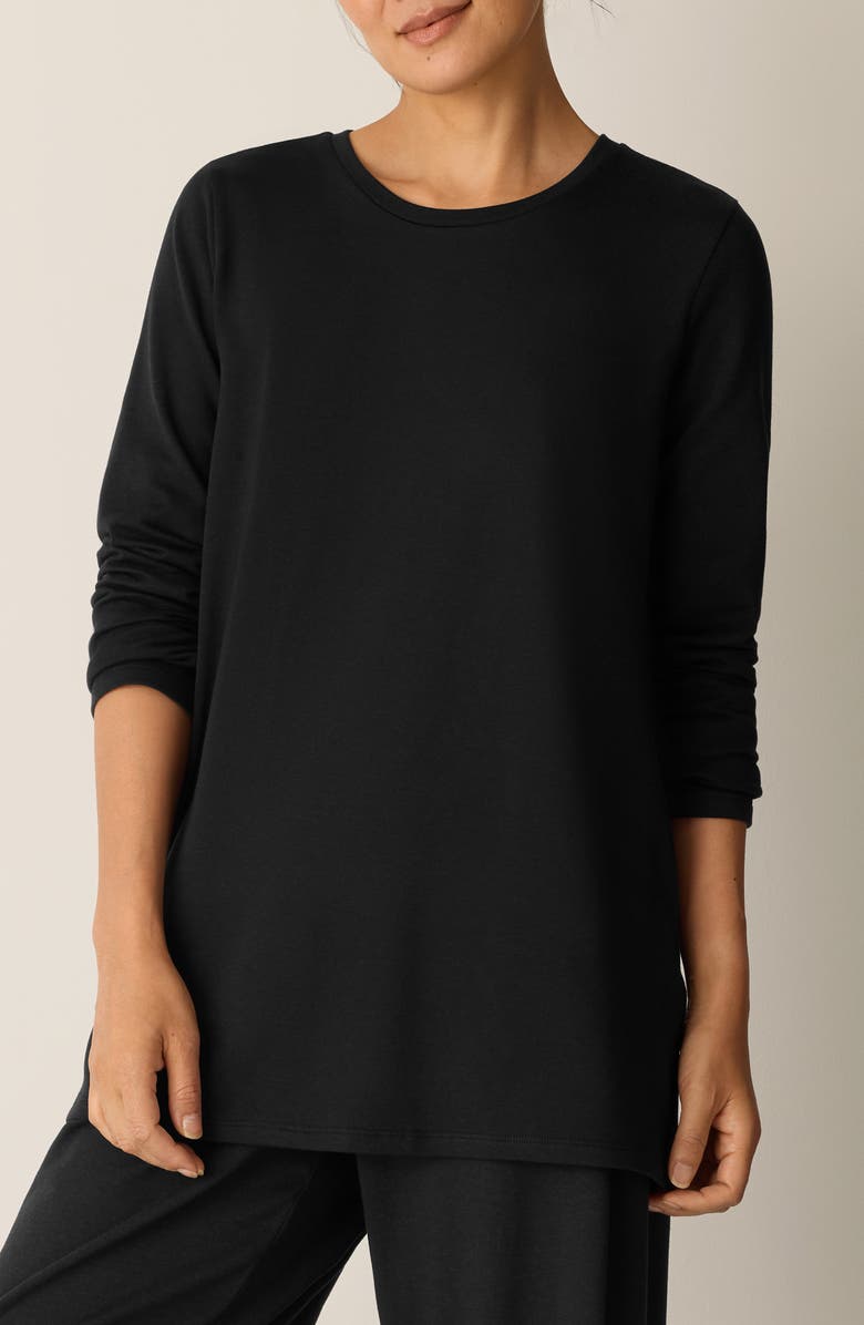 Eileen Fisher Crewneck Top, Main, color, Black