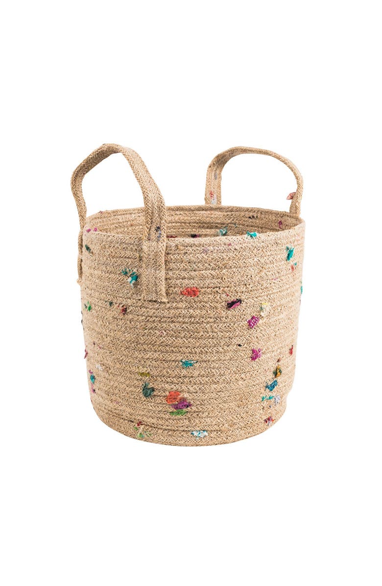 Ten Thousand Villages Bright Bits Jute Basket, Main, color,
