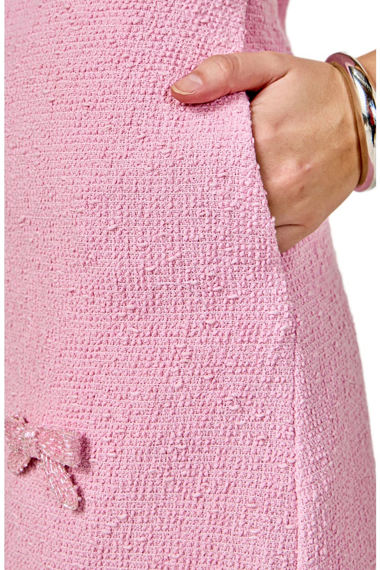 Bow Embellished Minidress, Alternate, color, PINK