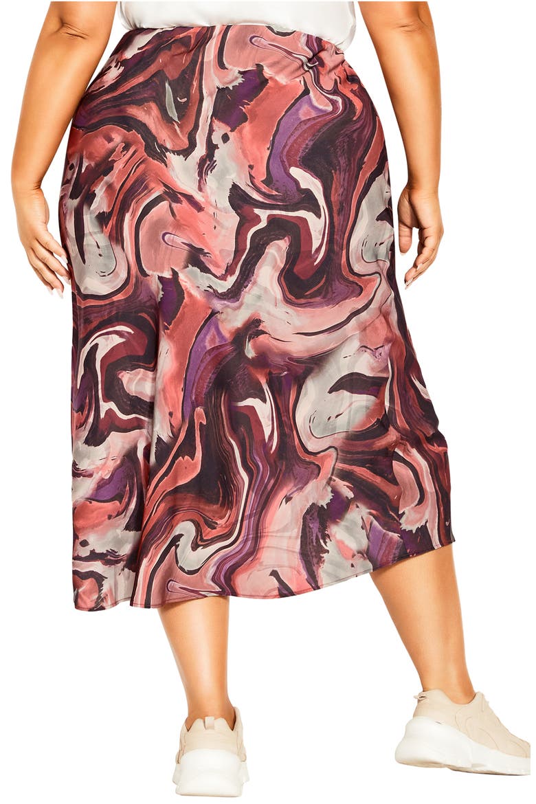 Chloe Swirl Print Midi Skirt, Alternate, color, BERRY ELEMENTS