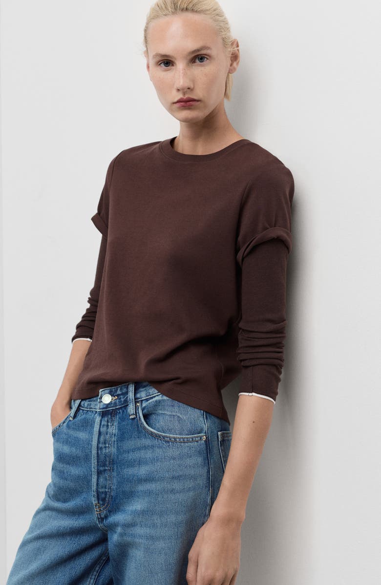 MANGO Cuffed Mid Rise Wide Leg Jeans, Alternate, color, Medium Blue