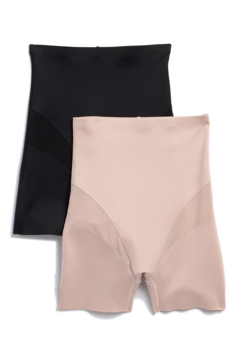 Assorted 2-Pack High Waist Scuba Knit Bike Shorts, Main, color, ONDINE BLUSH