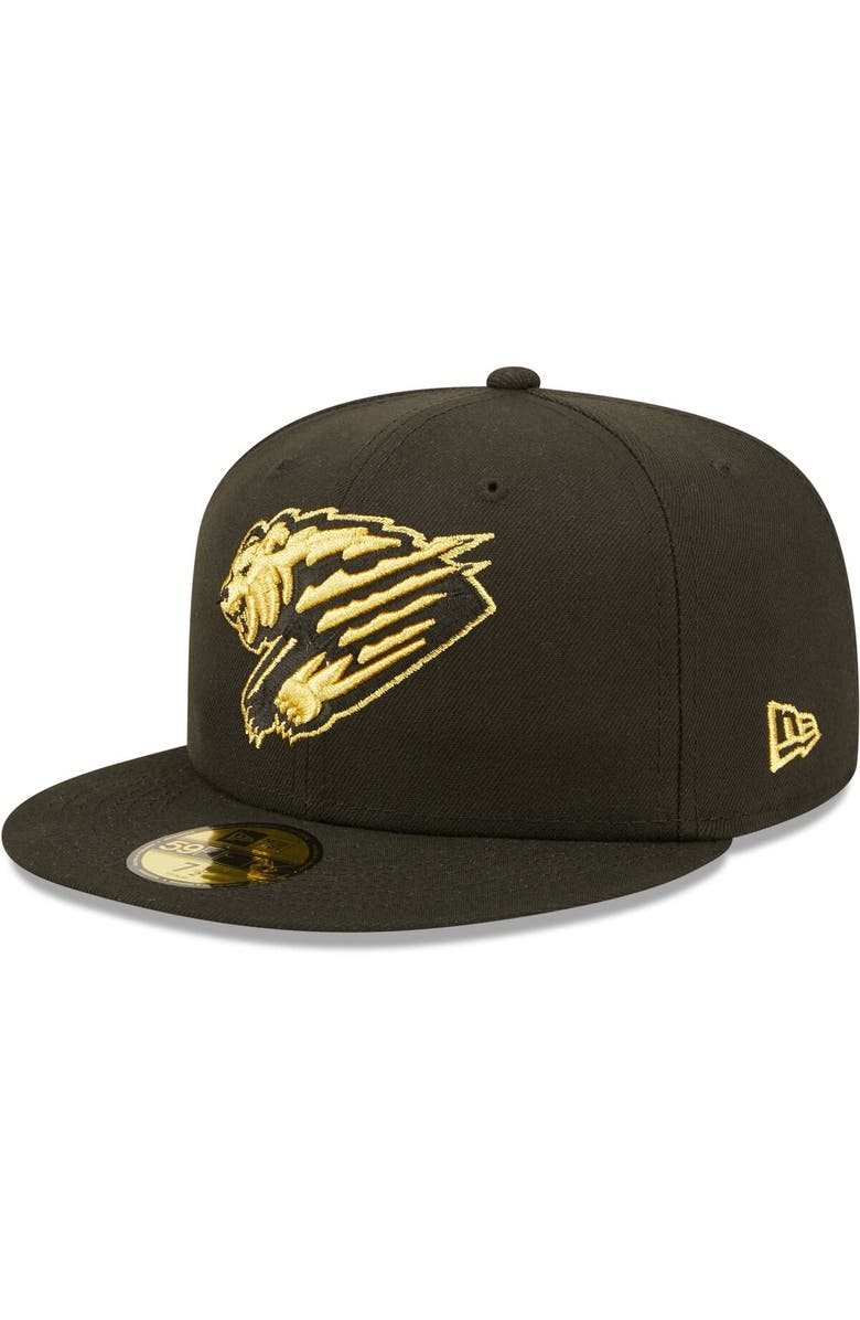 New Era Men's New Era Black Fresno Grizzlies Authentic Collection Team 59FIFTY Fitted Hat, Main, color, 