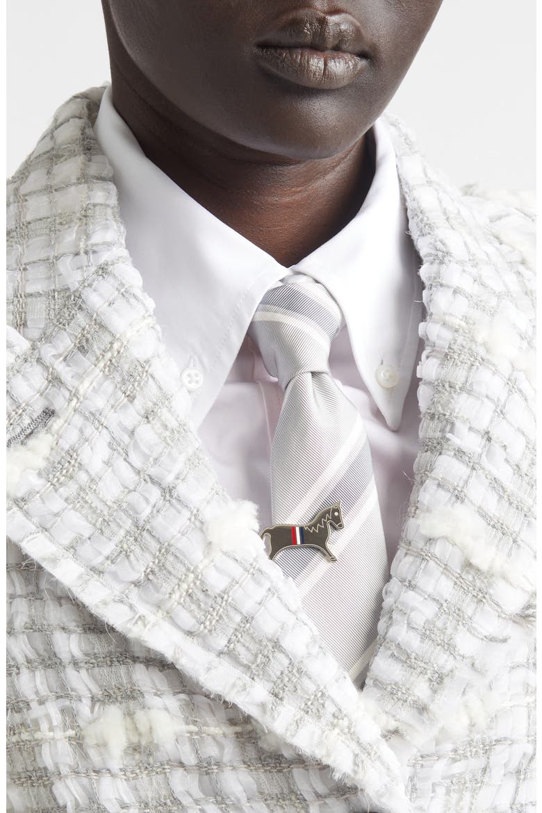 Horse Sterling Silver & Enamel Tie Clip, Alternate, color, SILVER