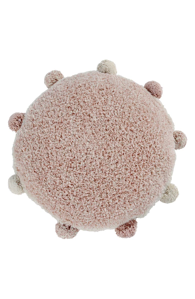 Lorena Canals Bubbly Pompom Trim Floor Cushion, Main, color, Vintage Blush
