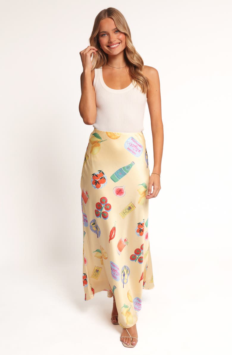 Petal & Pup Kinsey Satin Maxi Skirt, Alternate, color, Yellow
