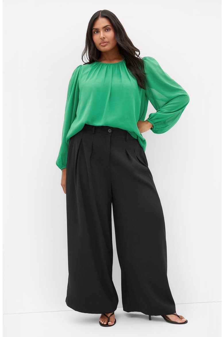 Kelly Sheer Sleeve Top, Alternate, color, KELLY GREEN