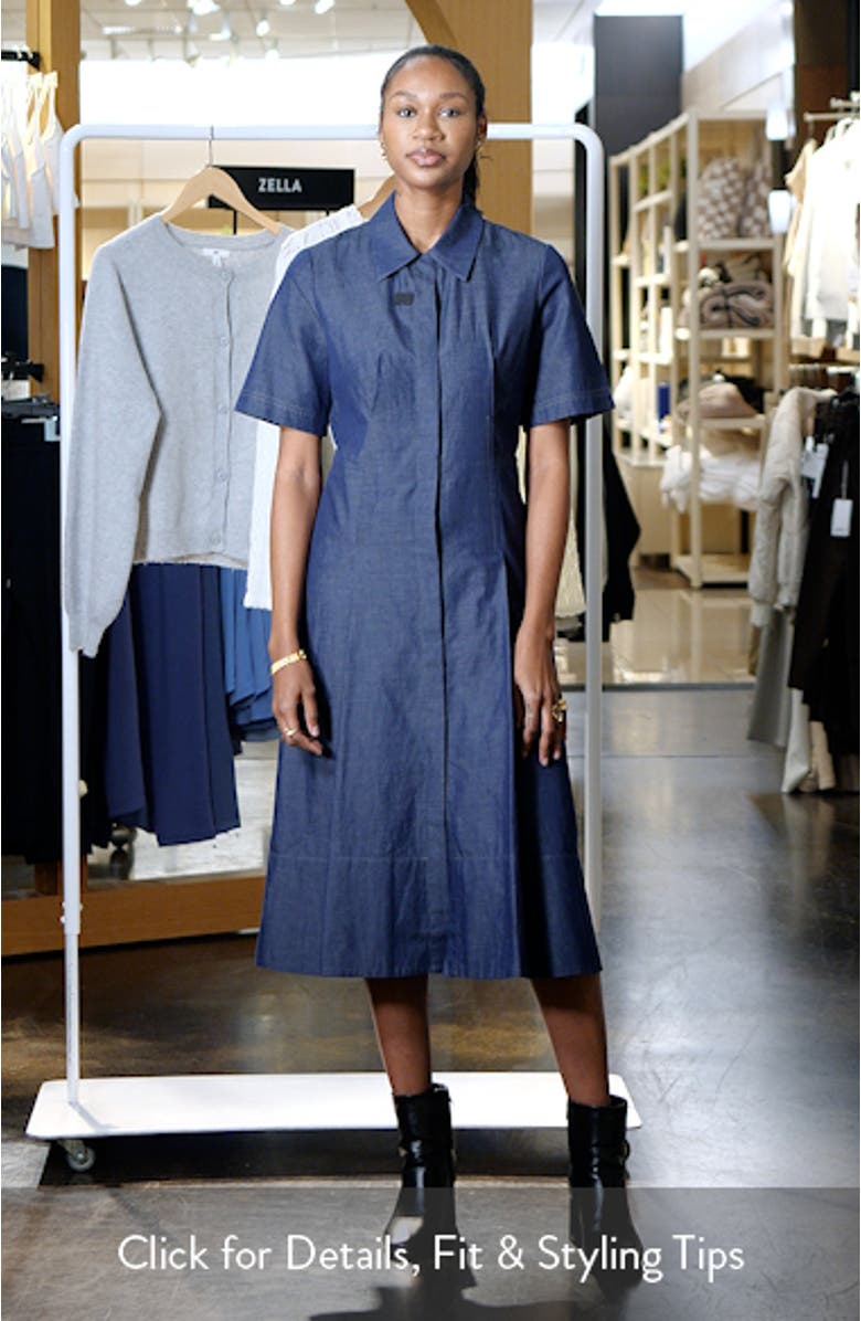 Fit & Flare Denim Shirtdress, sales video thumbnail
