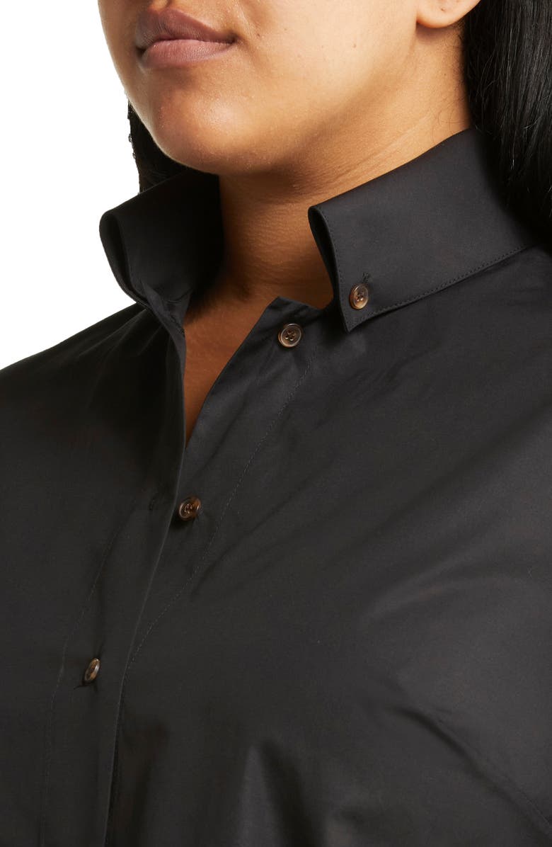 Lafayette 148 New York Organic Cotton Poplin Button-Down Peplum Shirt, Alternate, color,