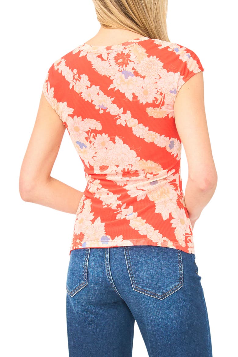 Jodie Floral Drop Shoulder T-Shirt, Alternate, color, FIRE ORANGE