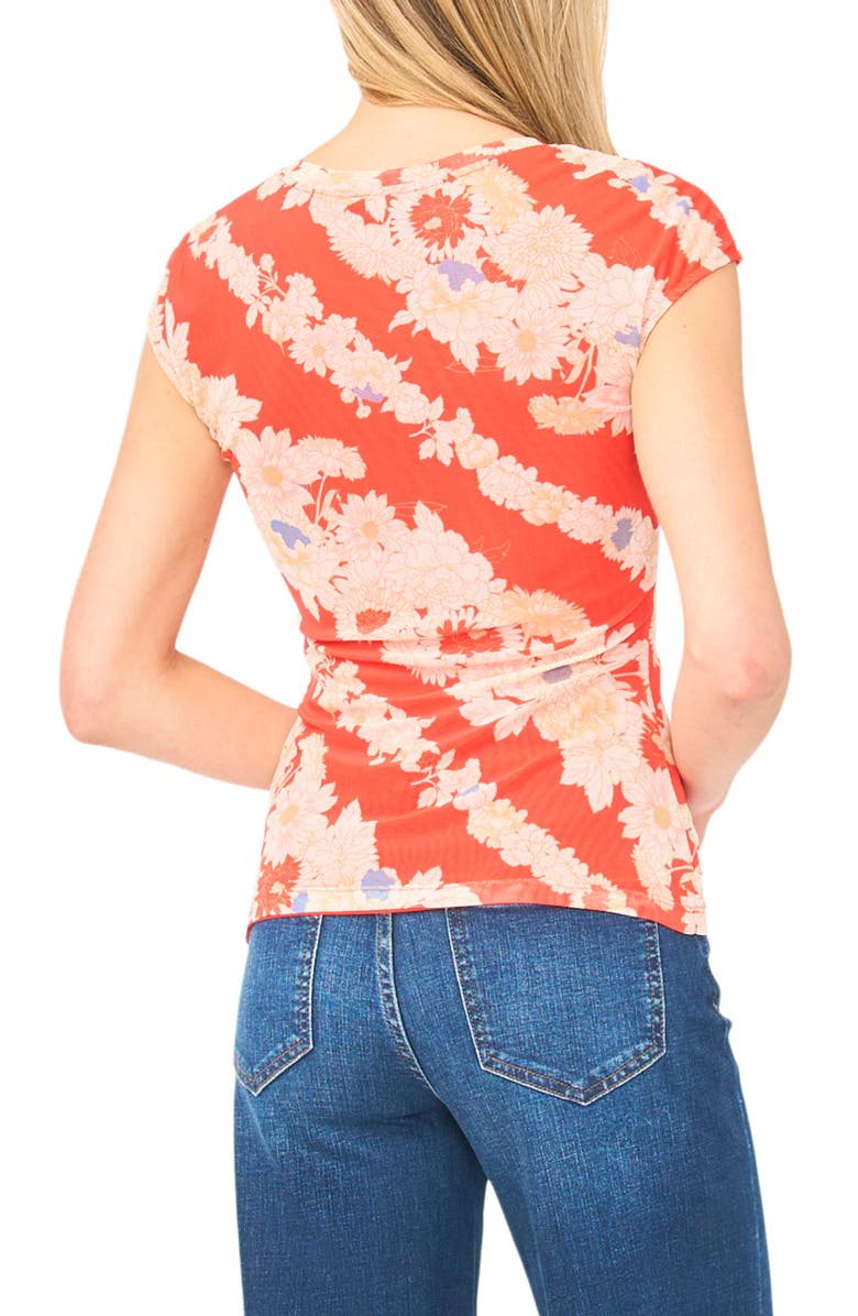 Ted Baker Jodie Floral Drop Shoulder T-Shirt, Alternate, color, Fire Orange