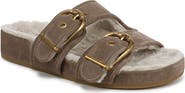 Veronica Beard Prue Genuine Shearling Lined Two Strap Sandal