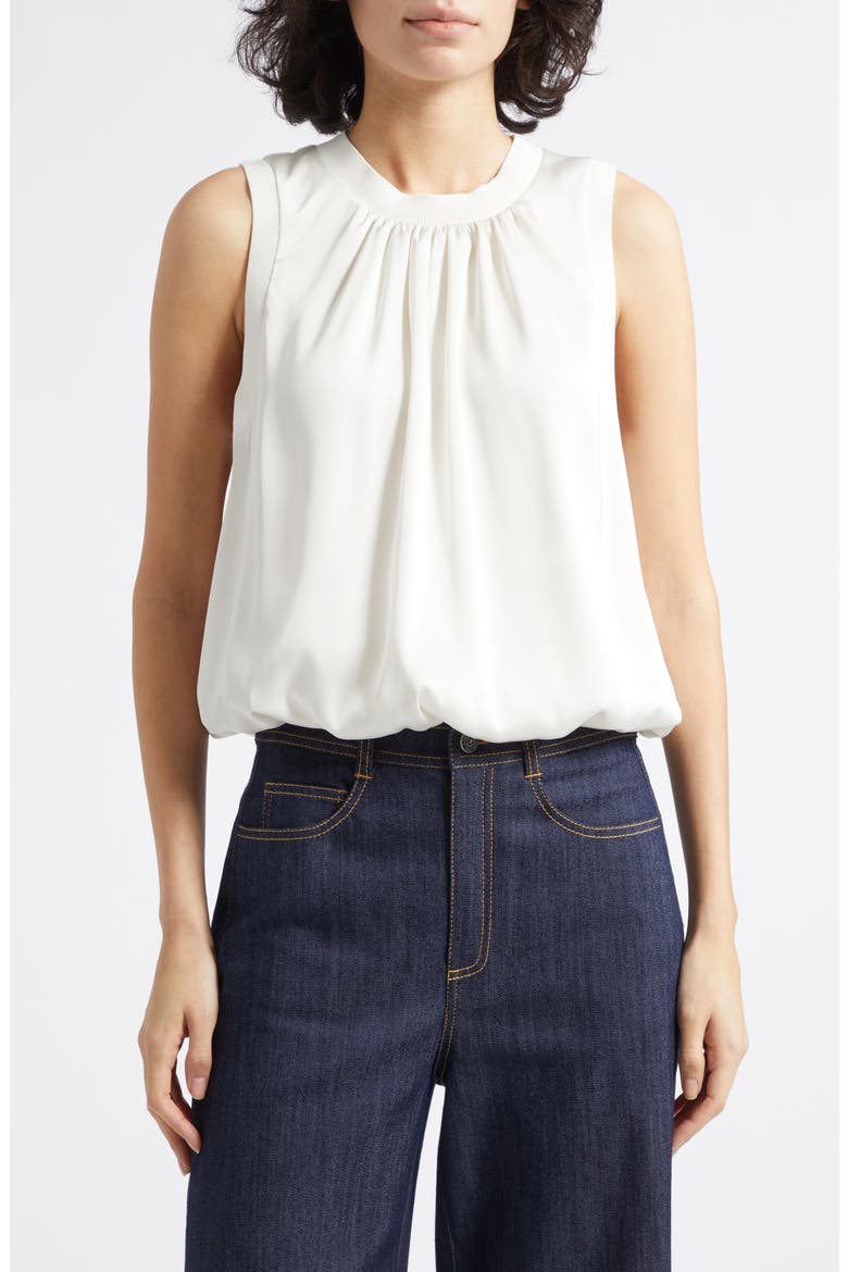 Sleeveless Satin Top, Main, color, IVORY