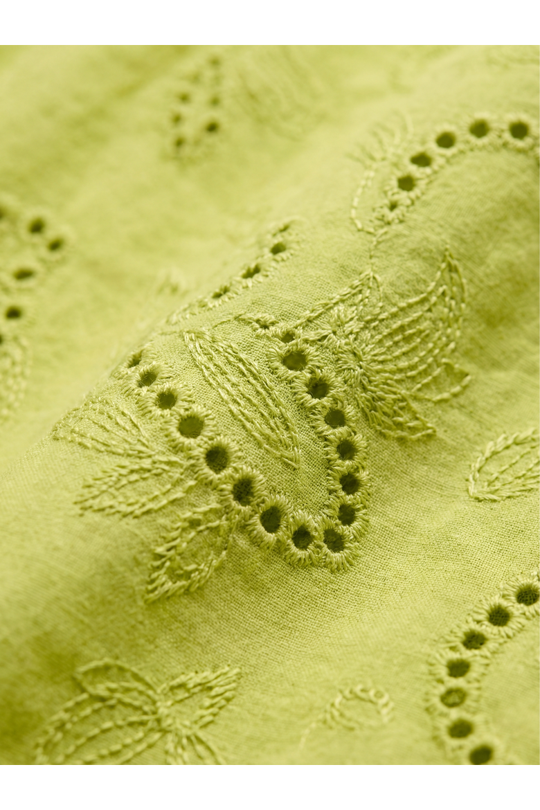 Selwin Eyelet Mini Dress, Alternate, color, Chartruese